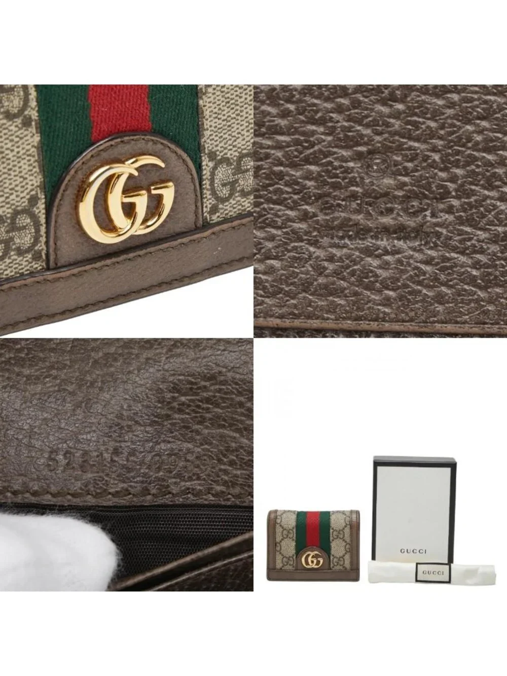 ★SOLD★ Gucci Ophidia GG Supreme Bifold Wallet Compact Beige Multicolor Leather - Picture 10 of 10
